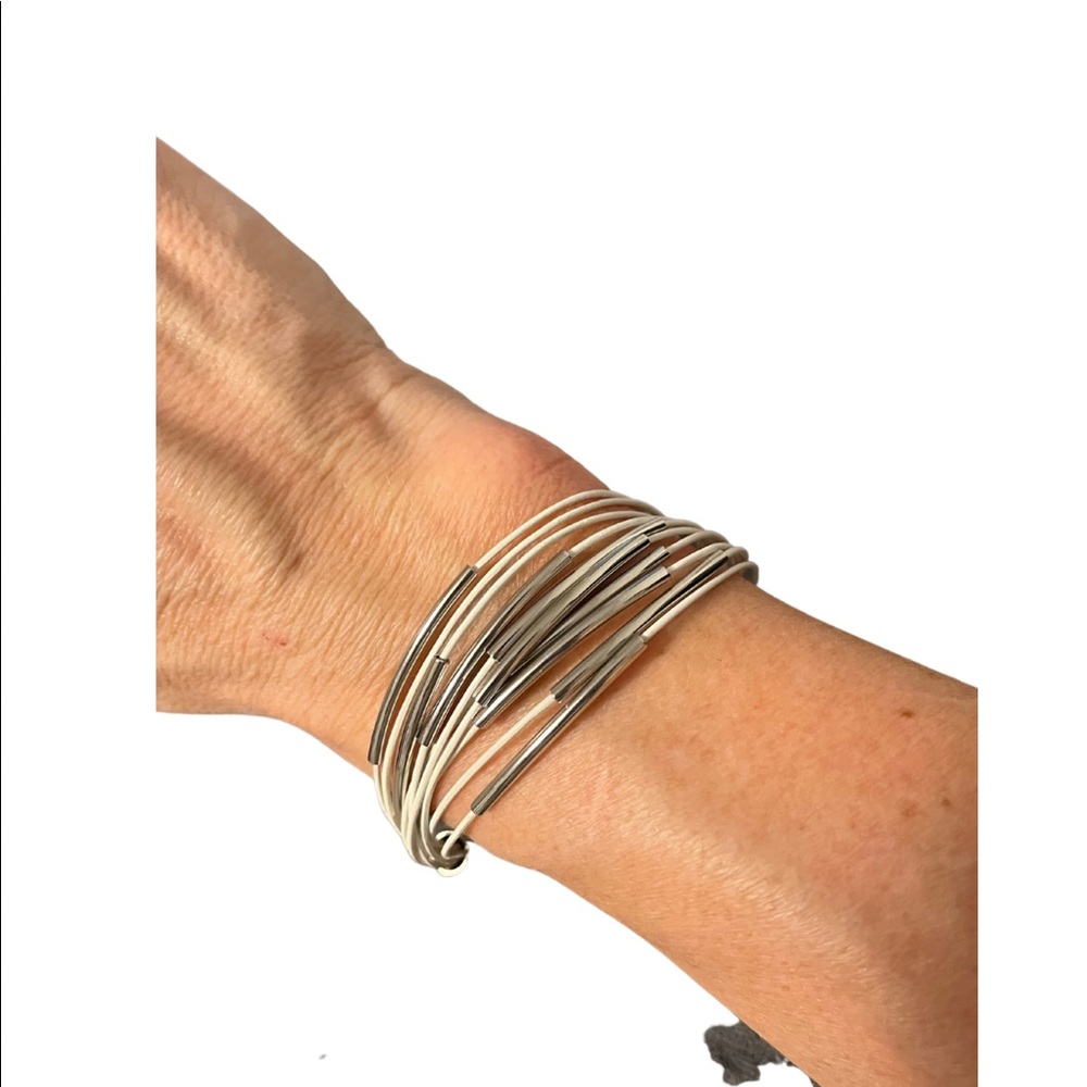 White bracelet with silver - great for summer!